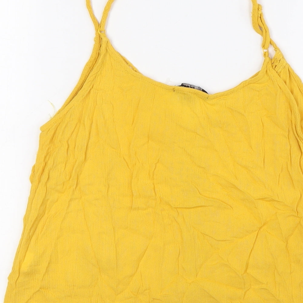 Ambiance Womens Yellow Cotton Camisole Tank Size M V-Neck