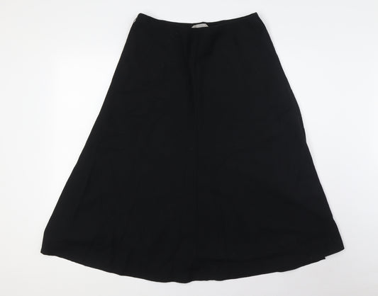 Marks and Spencer Womens Black Polyester A-Line Skirt Size 12