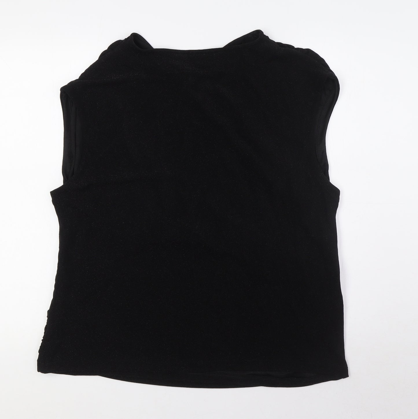 Marks and Spencer Womens Black Polyamide Basic Blouse Size 22 V-Neck