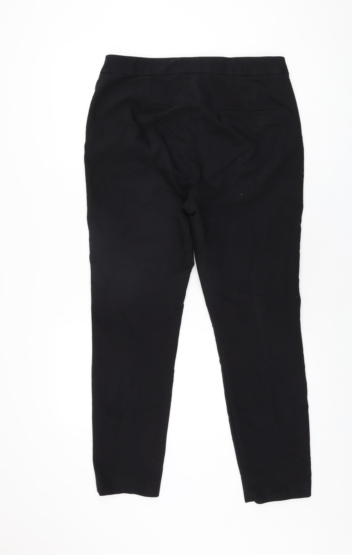 Zara Womens Black Polyester Trousers Size 14 L27.5 in Regular Zip