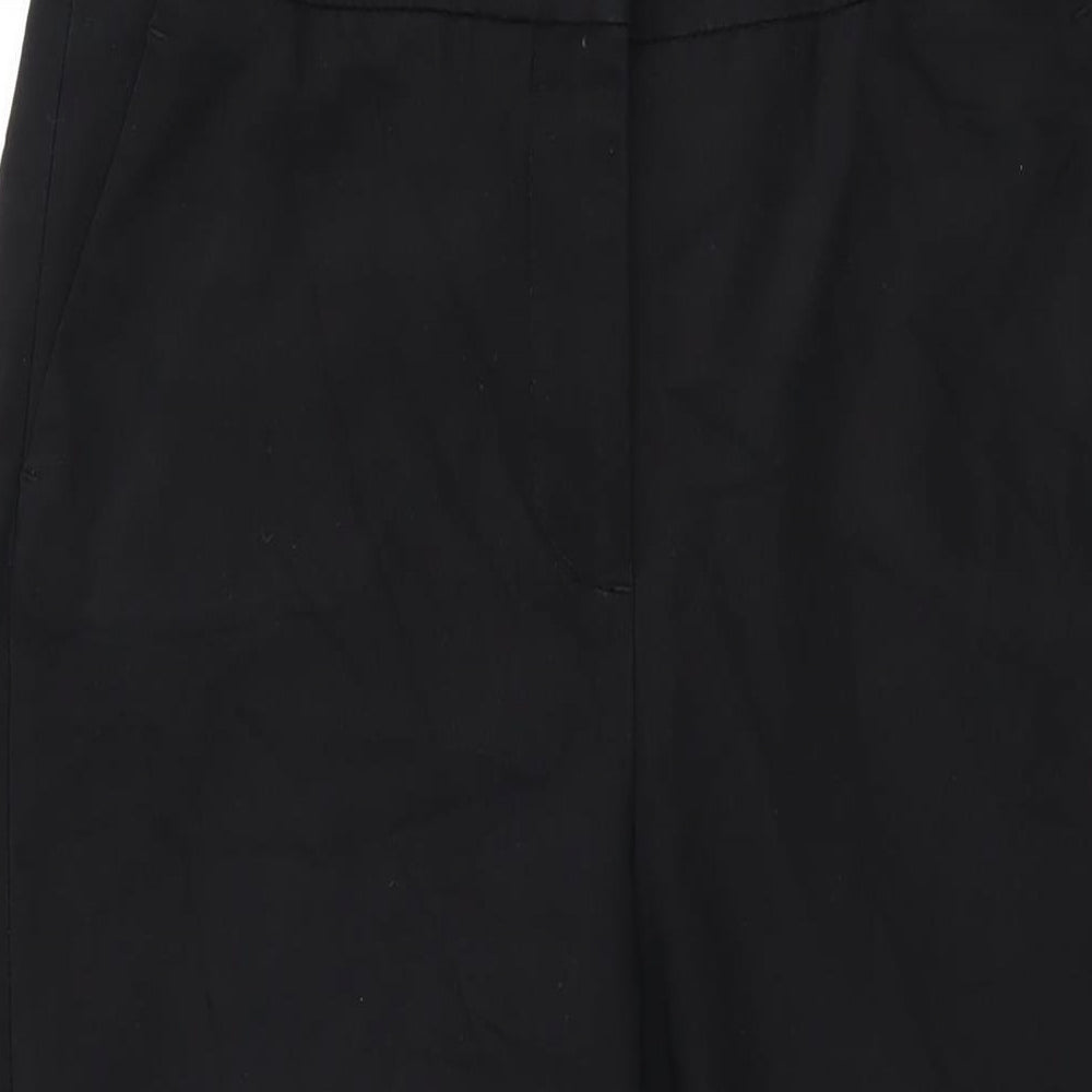 Zara Womens Black Polyester Trousers Size 14 L27.5 in Regular Zip