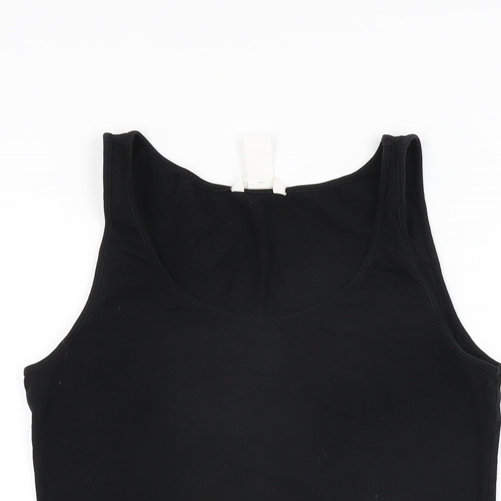 H&M Womens Black Cotton Basic Tank Size M Scoop Neck