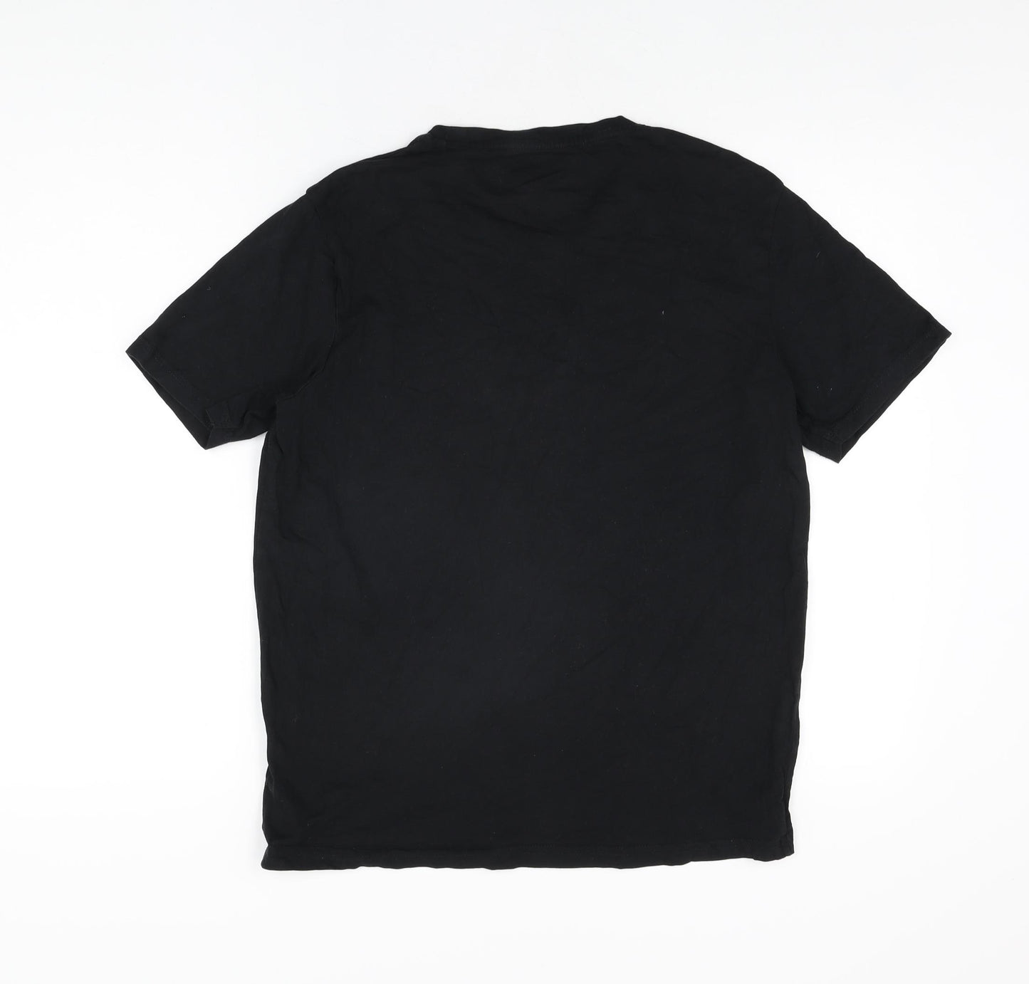 Bench Mens Black Cotton T-Shirt Size M Round Neck