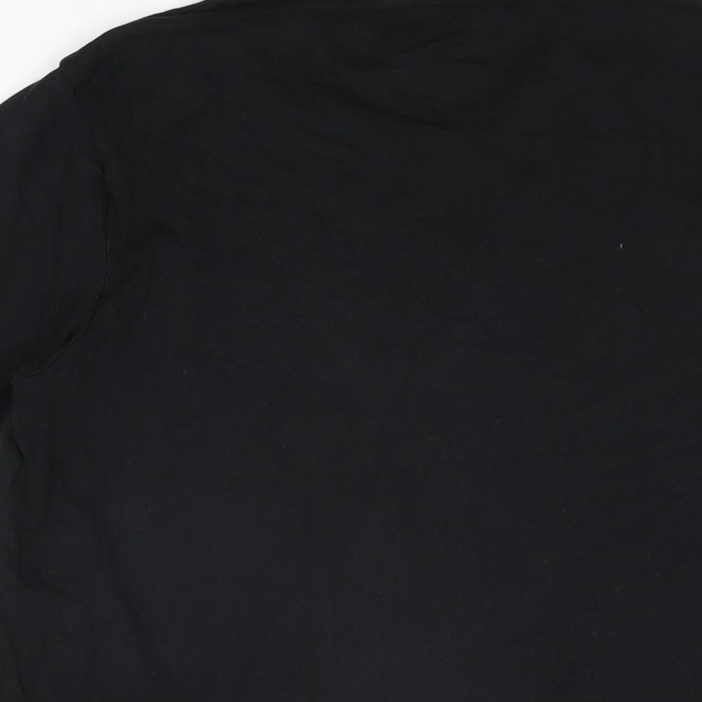 Bench Mens Black Cotton T-Shirt Size M Round Neck