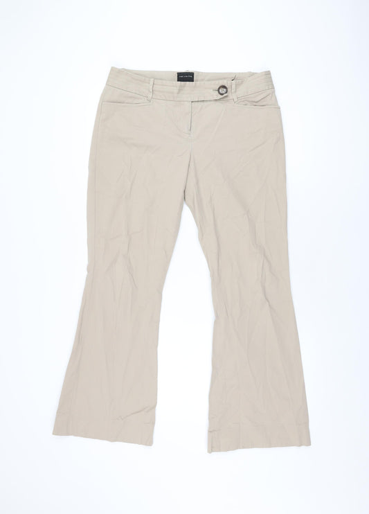 The Limited Womens Beige Cotton Trousers Size 8 L30 in Regular Zip