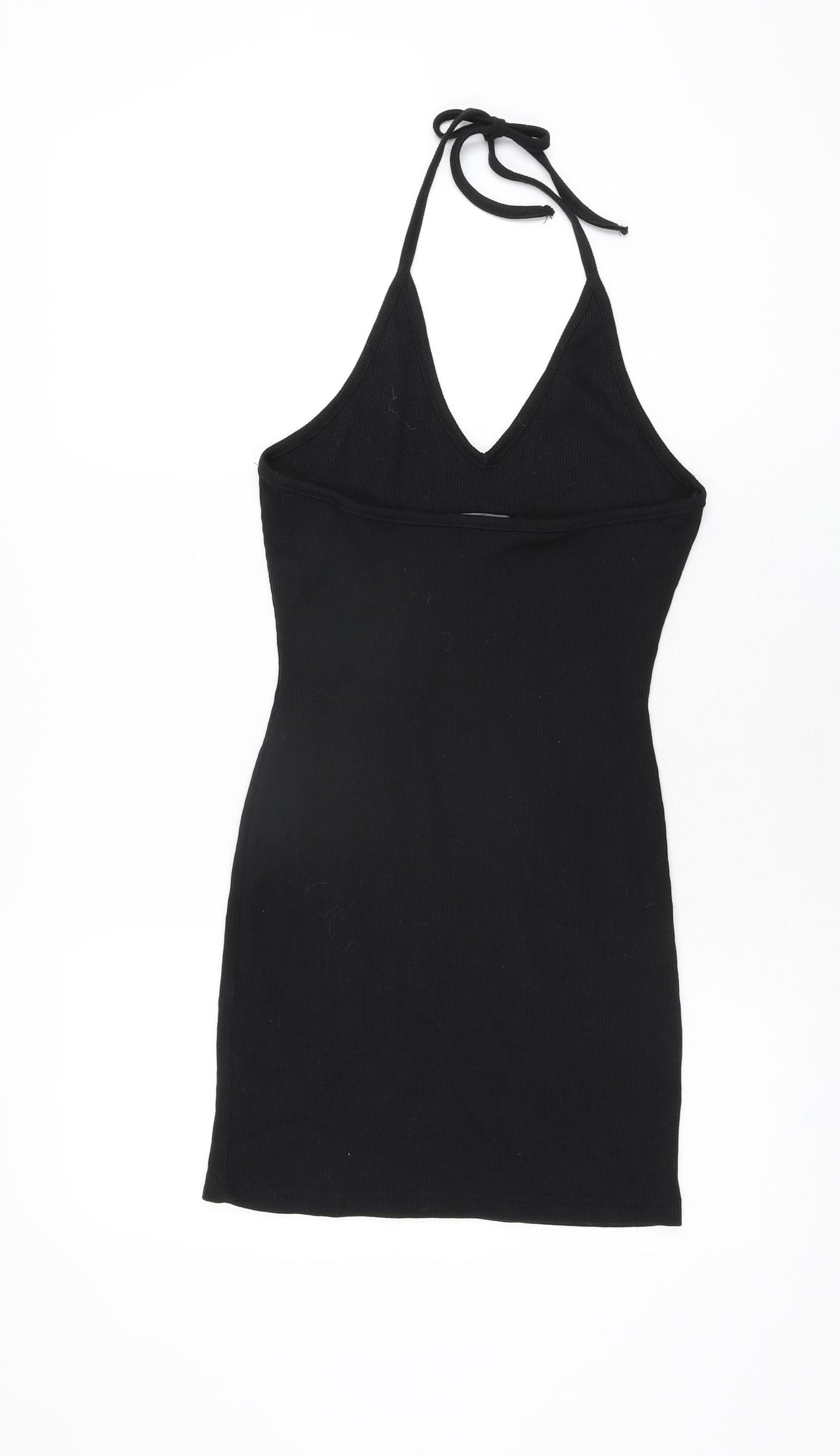 Missguided Womens Black Polyester Bodycon Size 8 Halter Tie