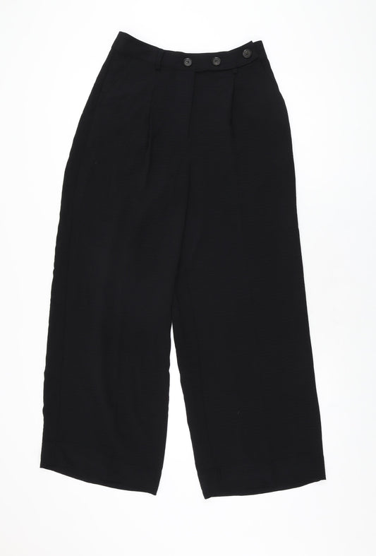 Phase Eight Womens Black Polyester Trousers Size 8 L27 in Regular Zip