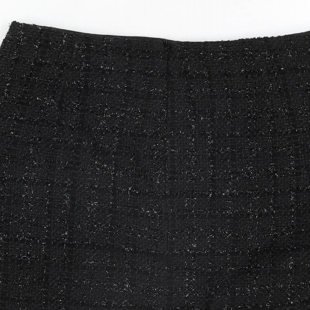 Warehouse Womens Black Polyester A-Line Skirt Size 12 Zip