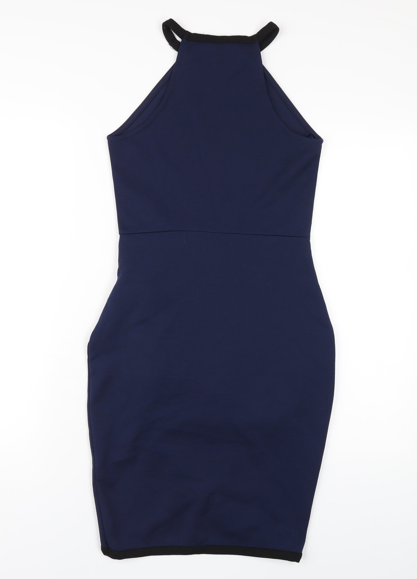 River Island Womens Blue Polyester Bodycon Size 8 Round Neck Pullover