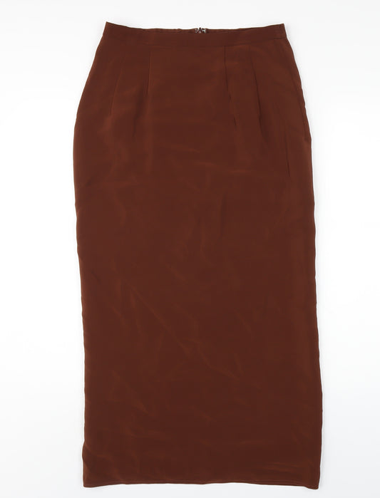 Tom Bowker Womens Brown Acetate Straight & Pencil Skirt Size 10 Zip