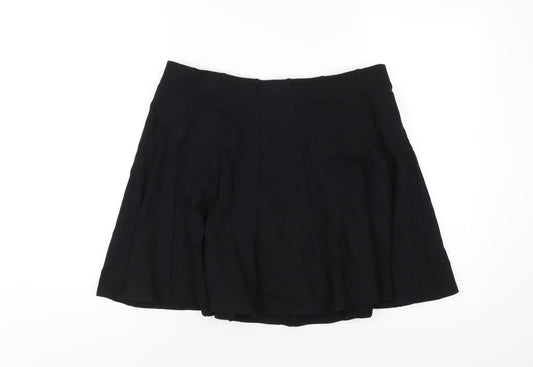 Marks and Spencer Womens Black Viscose A-Line Skirt Size 14