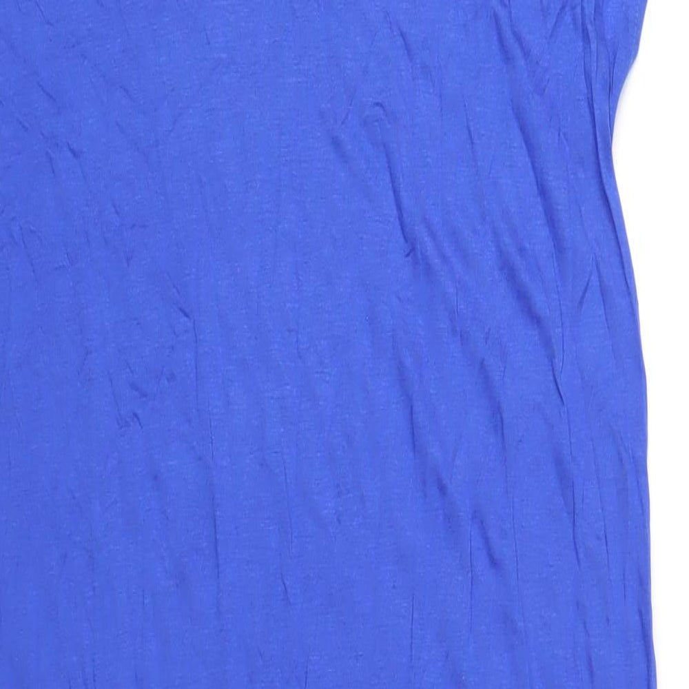 Marks and Spencer Womens Blue Viscose T-Shirt Dress Size 10 V-Neck Pullover