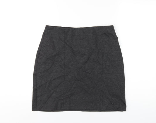 Marks and Spencer Womens Grey Viscose A-Line Skirt Size 12