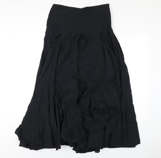 NEXT Womens Black Cotton A-Line Skirt Size 10 Zip