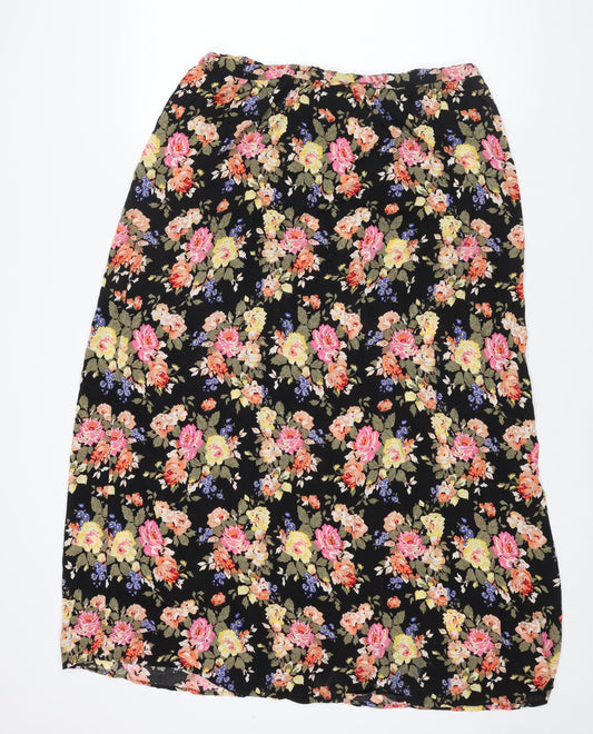 New Look Womens Multicoloured Floral Viscose Maxi Skirt Size 18 Zip