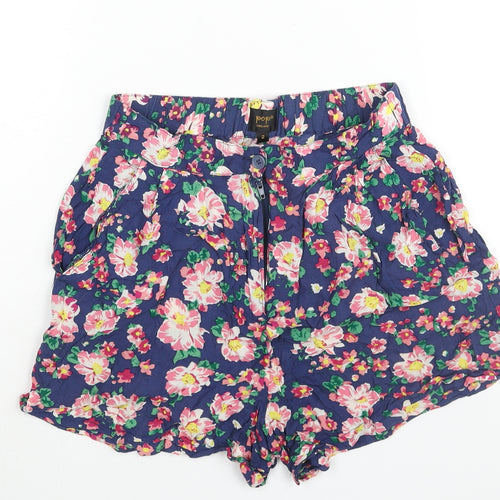 POP Womens Multicoloured Floral Polyester Basic Shorts Size 6 L3 in Regular Zip