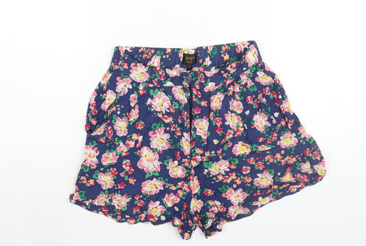 POP Womens Multicoloured Floral Polyester Basic Shorts Size 6 L3 in Regular Zip