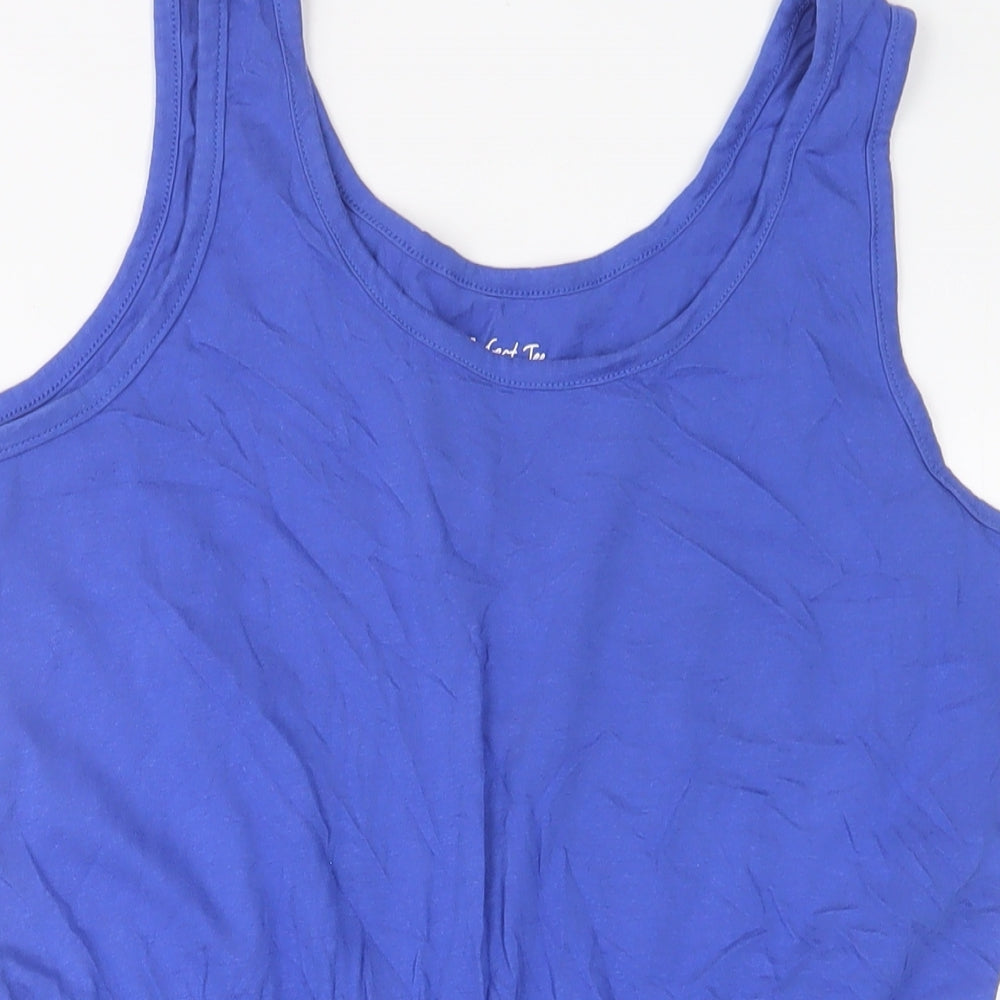 South Womens Blue Cotton A-Line Size 18 Scoop Neck Pullover