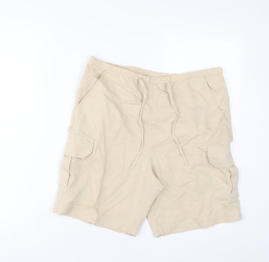 Debenhams Womens Beige Viscose Basic Shorts Size 8 L8 in Regular Drawstring