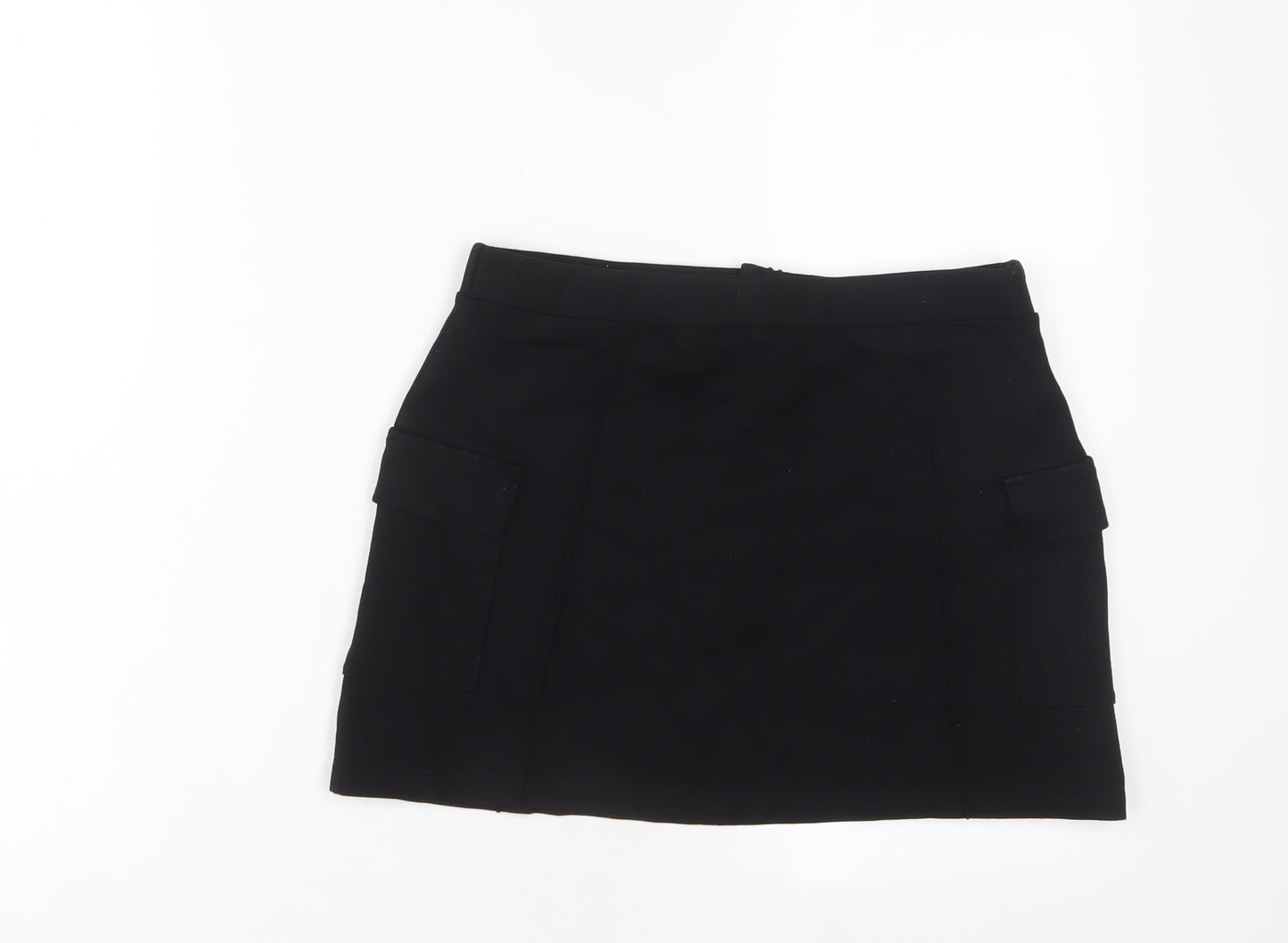 Urban Outfitters Womens Black Viscose A-Line Skirt Size M Hook & Eye