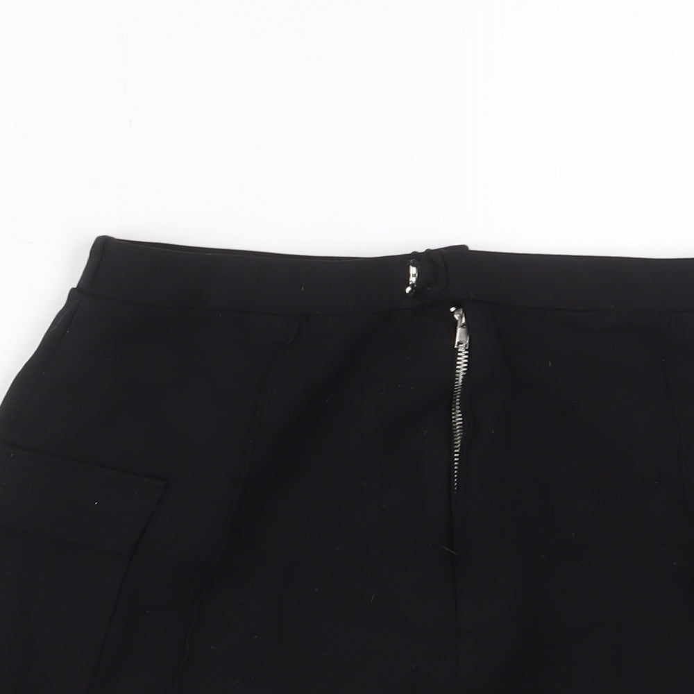 Urban Outfitters Womens Black Viscose A-Line Skirt Size M Hook & Eye