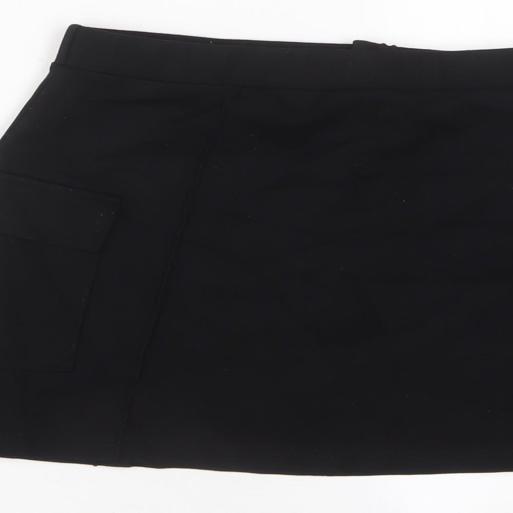 Urban Outfitters Womens Black Viscose A-Line Skirt Size M Hook & Eye