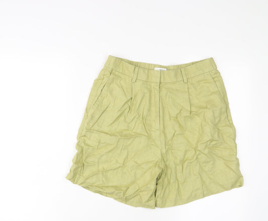 Marks and Spencer Womens Green Polyester Bermuda Shorts Size 12 L6 in Regular Zip