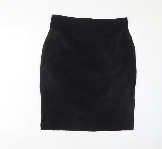 Marks and Spencer Womens Black Viscose A-Line Skirt Size 16