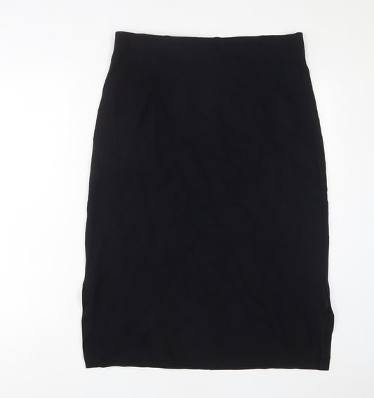 Marks and Spencer Womens Black Viscose A-Line Skirt Size 16