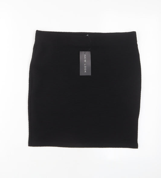 New Look Womens Black Polyester A-Line Skirt Size 14