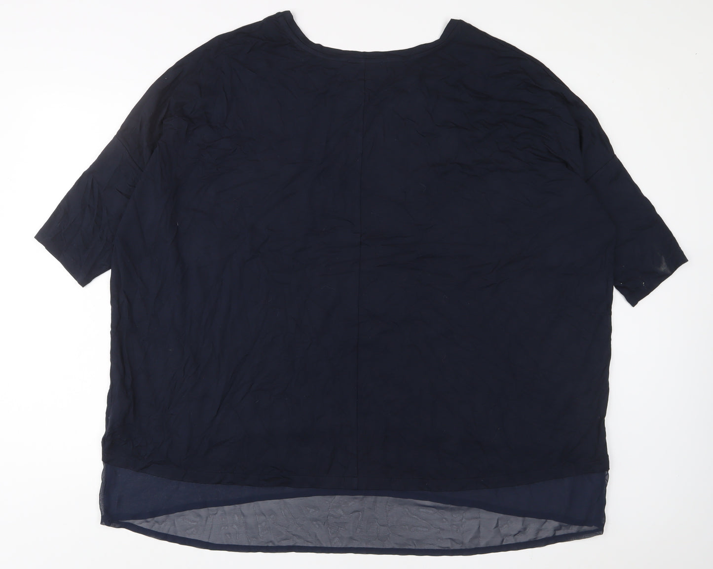 Tesini Womens Blue Viscose Basic T-Shirt Size 22 Crew Neck - 22/24