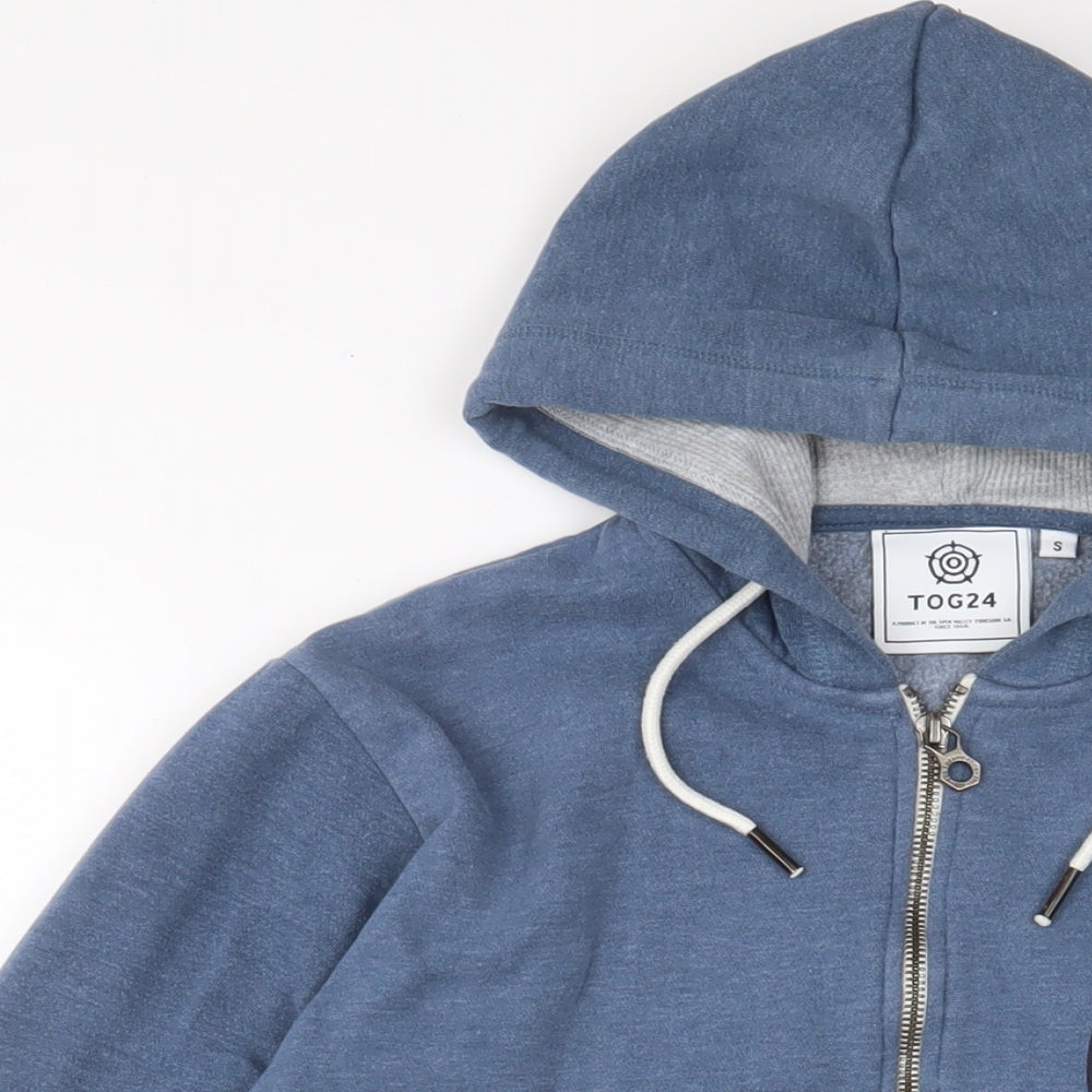 TOG24 Mens Blue Cotton Full Zip Hoodie Size S