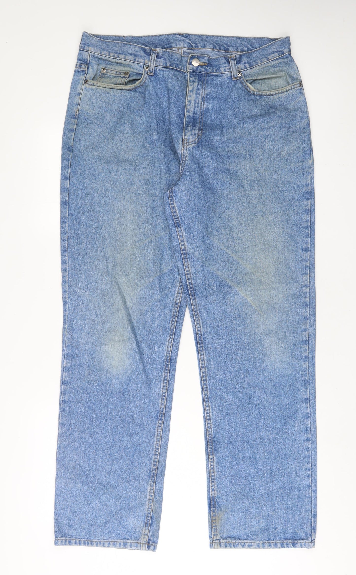 Hawkshead Mens Blue Cotton Skinny Jeans Size 36 in L31 in Regular Zip