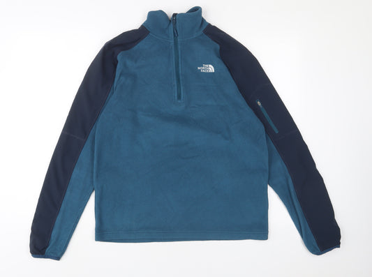 The North Face Mens Blue Polyester Pullover Sweatshirt Size S - Zip