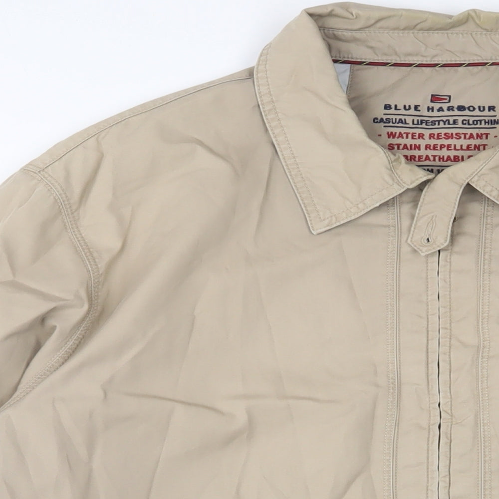 Blue Harbour Mens Beige Jacket Size L Zip - Pockets