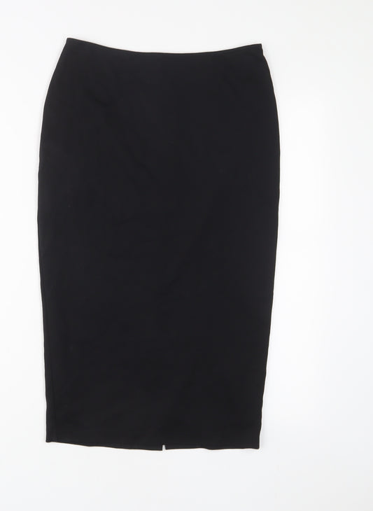 Limited Collection Womens Black Viscose A-Line Skirt Size 6 Zip