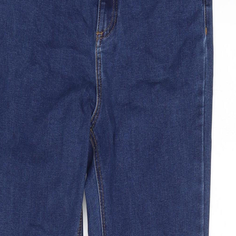 F&F Womens Blue Cotton Blend Straight Jeans Size 10 L28 in Regular Zip