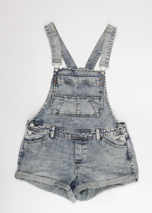 365 Denim Womens Blue Cotton Dungaree One-Piece Size 12 L3 in Snap