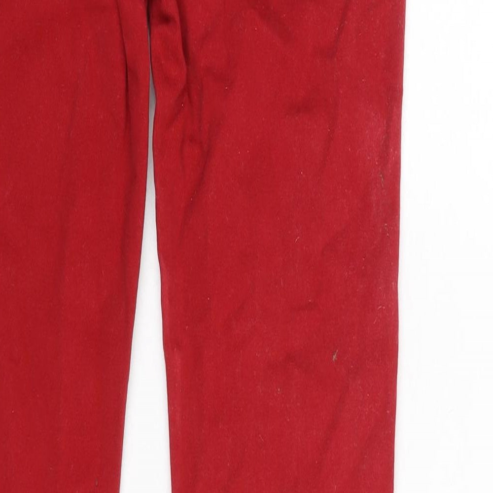 Denim & Co. Womens Red Cotton Straight Jeans Size 10 L31 in Regular Zip