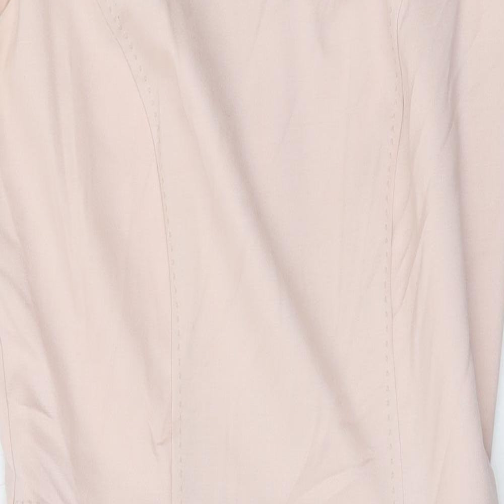 Autograph Womens Pink Viscose A-Line Size 10 Round Neck Zip