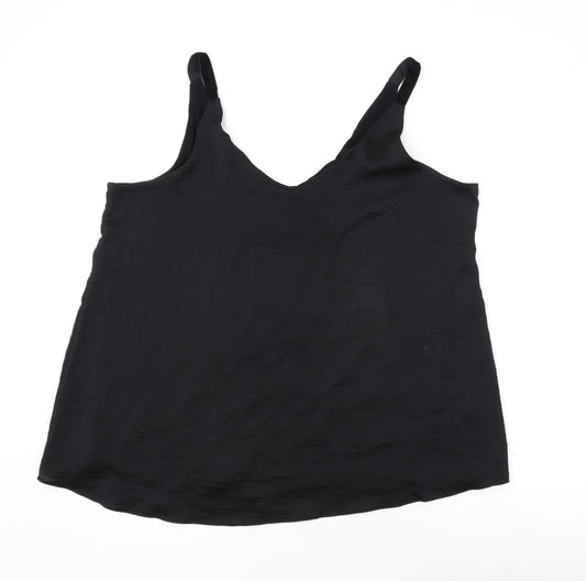 NEXT Womens Black Polyester Basic Tank Size 20 V-Neck