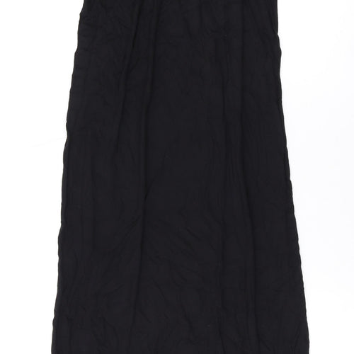 Marks and Spencer Womens Black Viscose Maxi Size 10 Scoop Neck Pullover