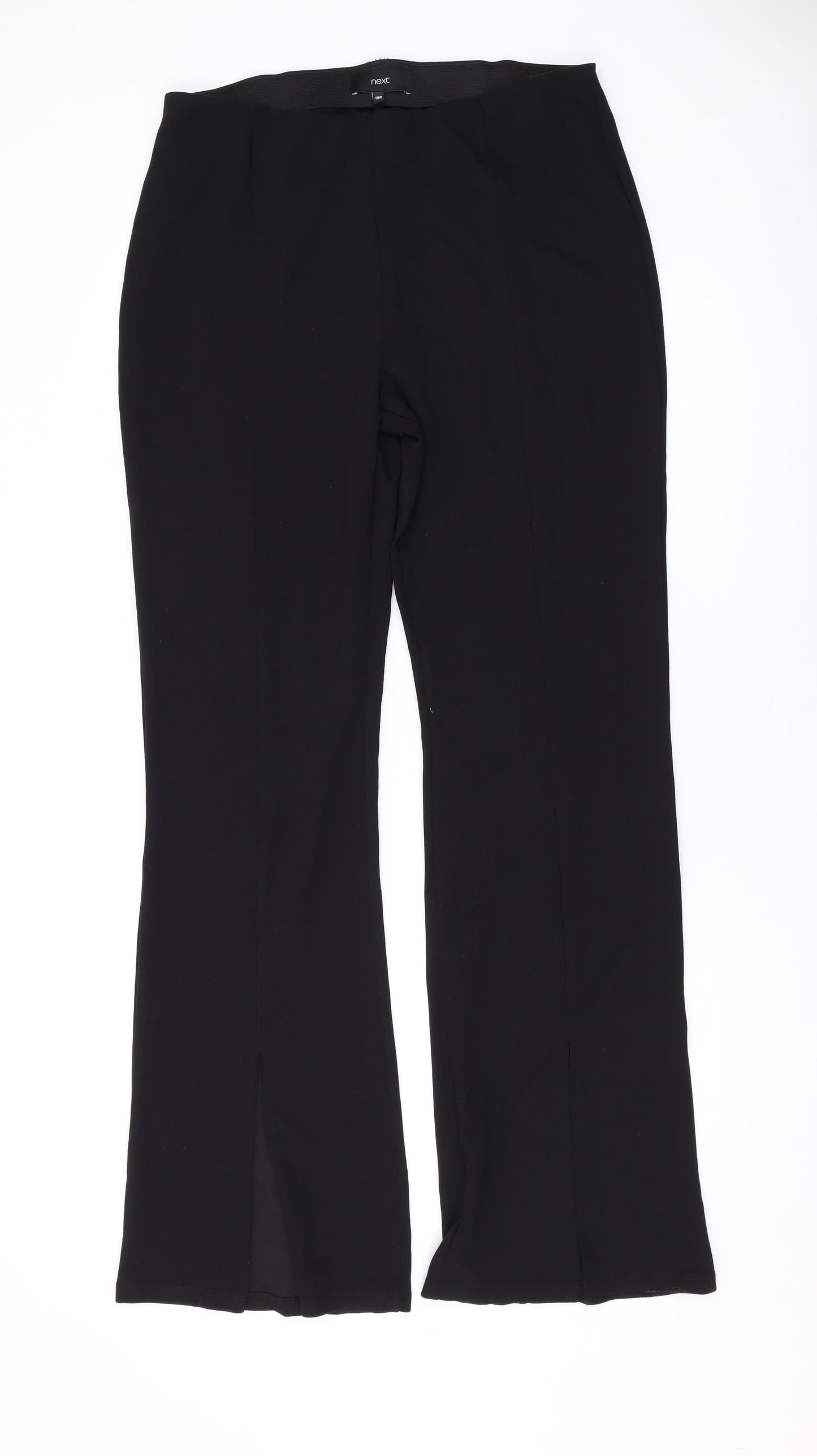 NEXT Womens Black Polyester Trousers Size 16 L32 in Regular