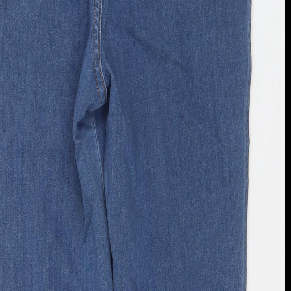 Marble Womens Blue Cotton Cropped Jeans Size 12 L21 in Regular Zip