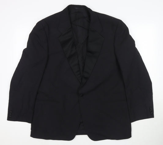 St Michael Mens Black Wool Jacket Suit Jacket Size 44 Regular