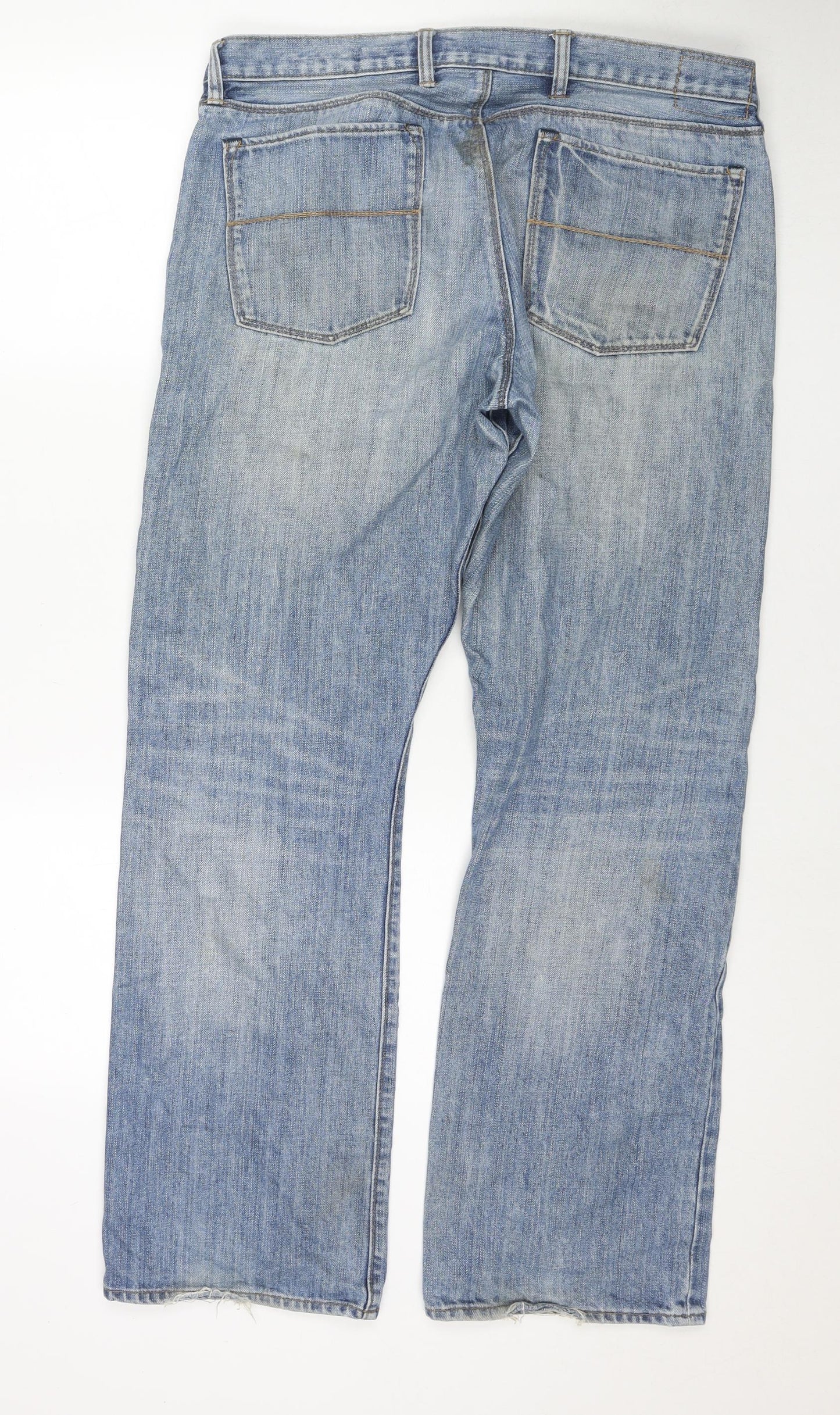 Gap Mens Blue Cotton Straight Jeans Size 36 in L32 in Regular Zip