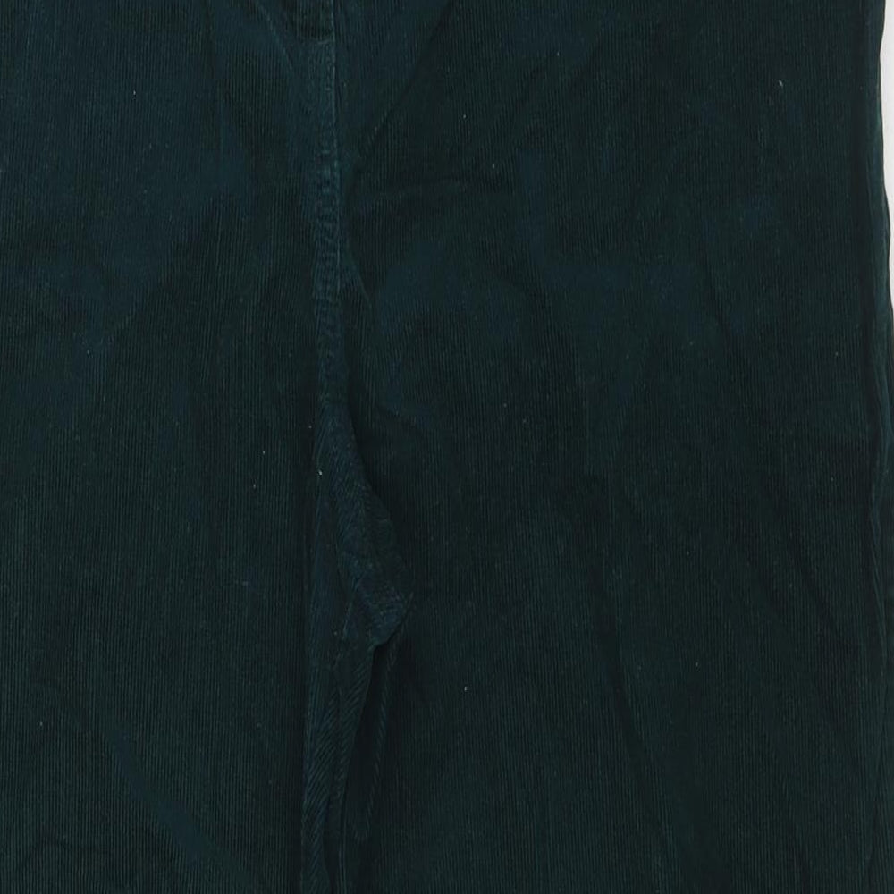 Marks and Spencer Womens Green Cotton Trousers Size 20 L28 in Regular Zip