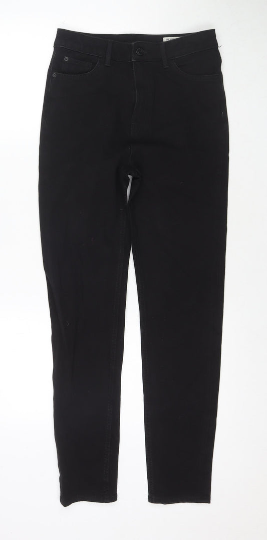 Marks and Spencer Womens Black Cotton Skinny Jeans Size 8 L28 in Regular Zip