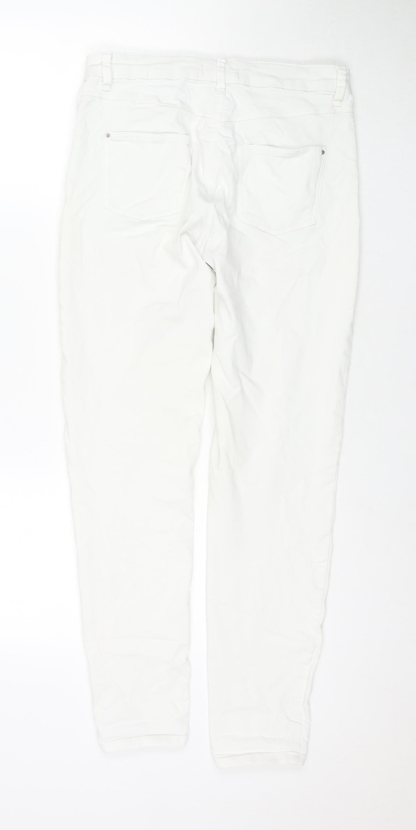 Marks and Spencer Womens White Cotton Skinny Jeans Size 10 L28 in Regular Zip