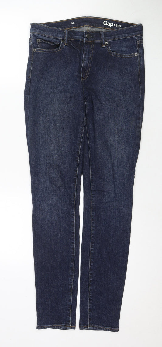 Gap Womens Blue Cotton Skinny Jeans Size 28 in L32 in Regular Zip